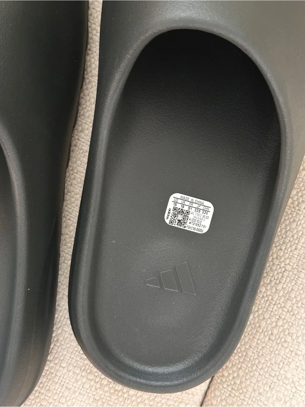 adidas Black Contoured Foam Slide Sandals